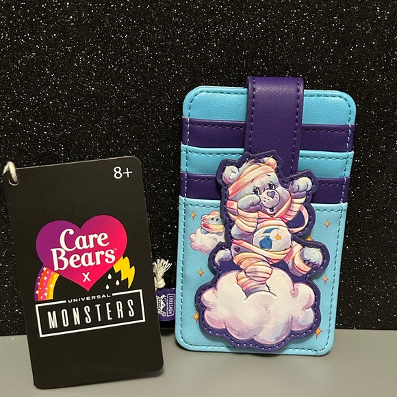 Loungefly Care Bears x Universal Monsters Bedtime Bear Mummy Card Holder - Picture 1 of 4